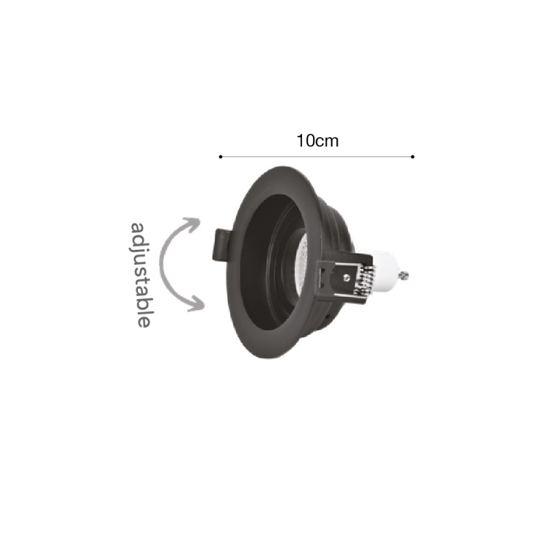 Inlight Downlight σποτ GU10 σε μαύρη απόχρωση (X00300B)