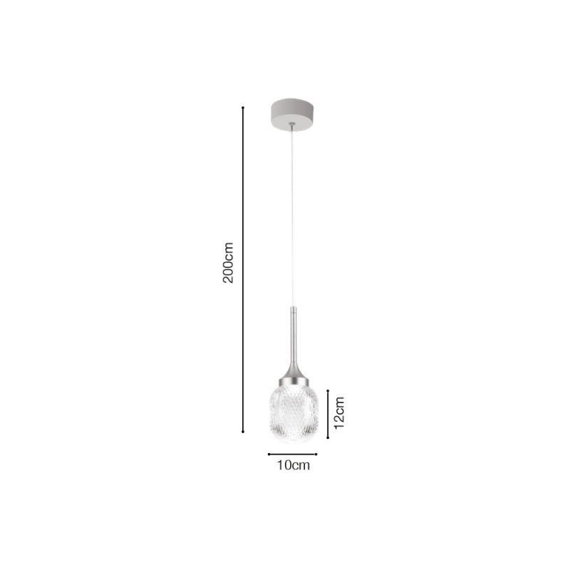 Inlight Κρεμαστό φωτιστικό LED 10W από χρυσαφί μέταλλο και ακρυλικό D:10x200cm (4077-1)