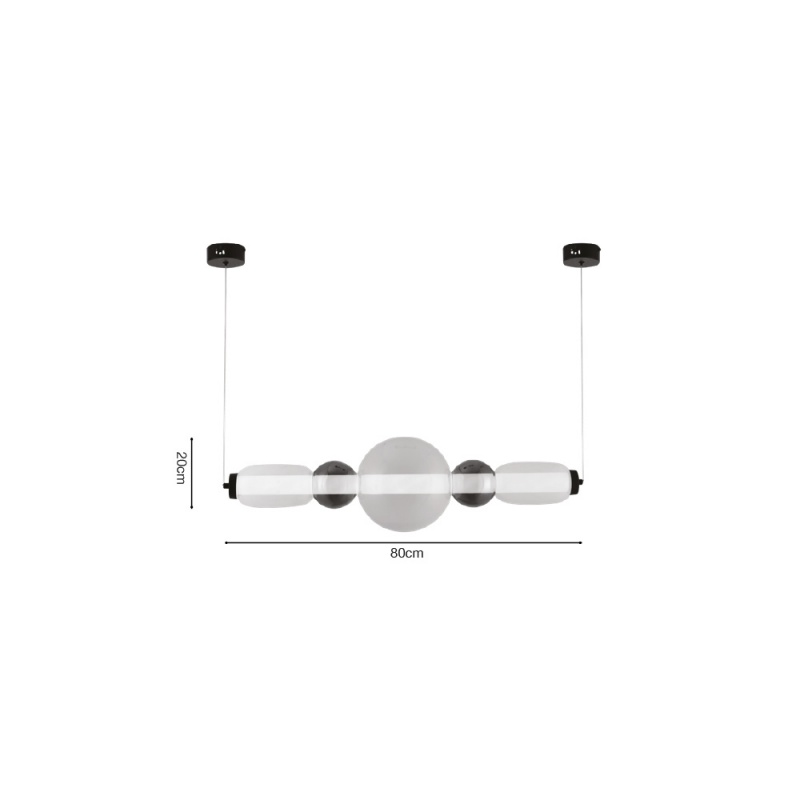 Inlight Κρεμαστό φωτιστικό LED 50W από γυαλί D:80x20cm (4078-Smoky)