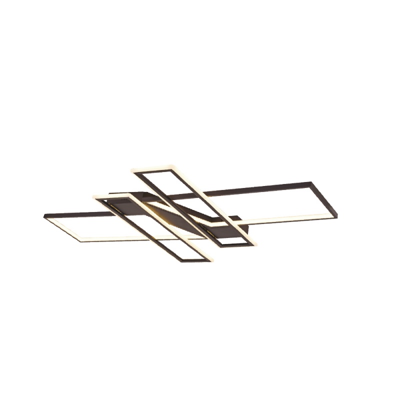 Inlight Πλαφονιέρα οροφής LED 100W 3CCT σε μαύρη απόχρωση D:120x80cm (6108)