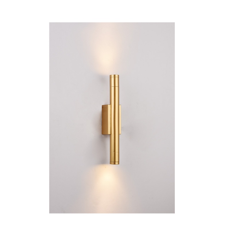 Inlight Επιτοίχιο φωτιστικό LED 2*5W 3000K σε χρυσαφί απόχρωση απο αλουμίνιο D:30x6cm (43061-Golden)
