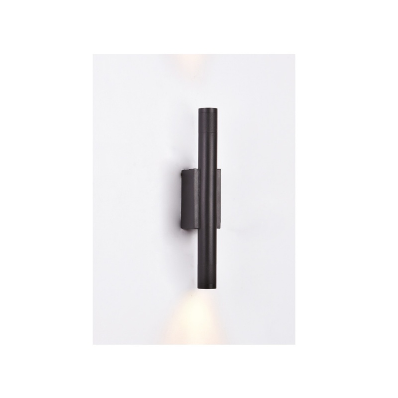 Inlight Επιτοίχιο φωτιστικό LED 2*5W 3000K σε μαύρη απόχρωση απο αλουμίνιο D:30x6cm (43061-Black)