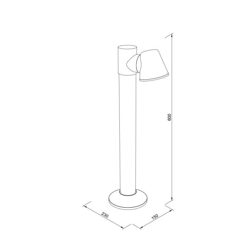 it-Lighting Shasta 1xGU10 Outdoor Pole Light Black D:150x230x600mm (80400714)