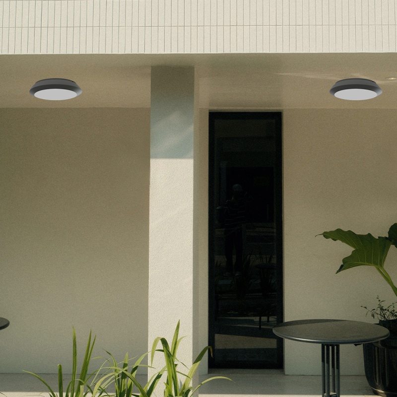 it-Lighting Champlain 1xE27 Outdoor Ceiling Light Anthracite D:90x285x285mm (80300844)