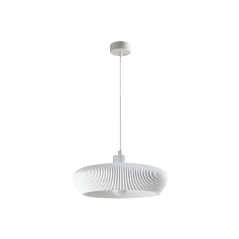 Inlight Κρεμαστό Γύψινο Φωτιστικό E27, Λευκό, D:40x9,5cm(4102-A-White)
