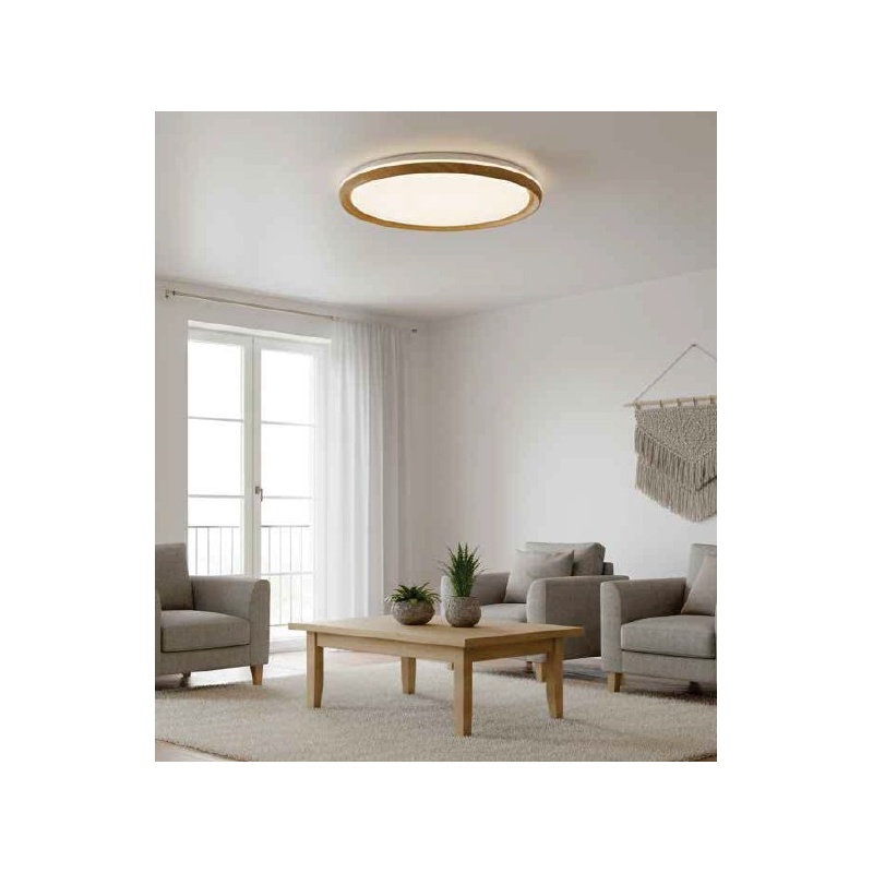 InLight Πλαφονιέρα οροφής από φυσικό ξύλο, 36W 4CCT αλουμίνιο (42052-A)