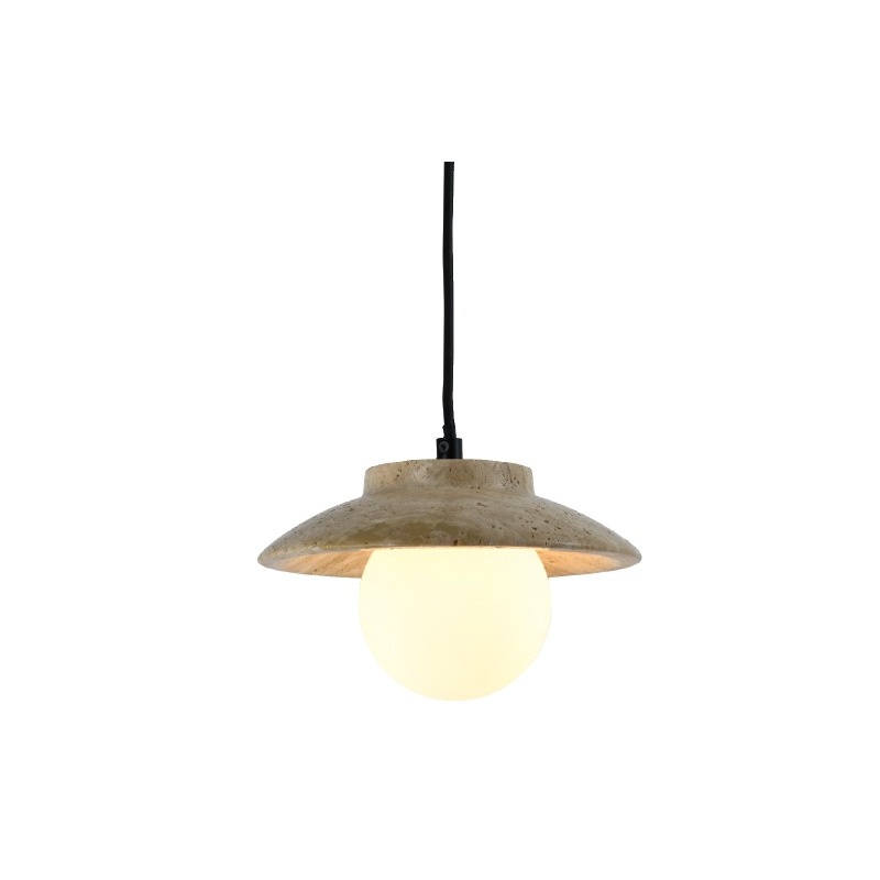 InLight Κρεμαστό φωτιστικό γκρι από travertine marble 1XG9 D:20 x 12.5cm (4093)