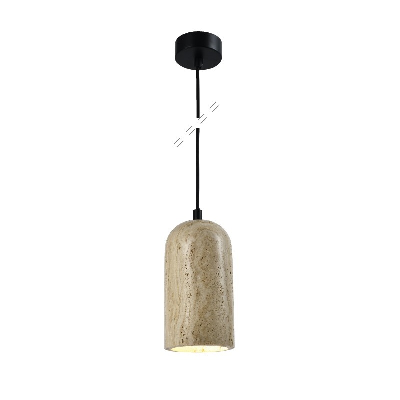 InLight Κρεμαστό φωτιστικό γκρι από travertine marble 1XΕ27 D:10 x 19cm (4089)