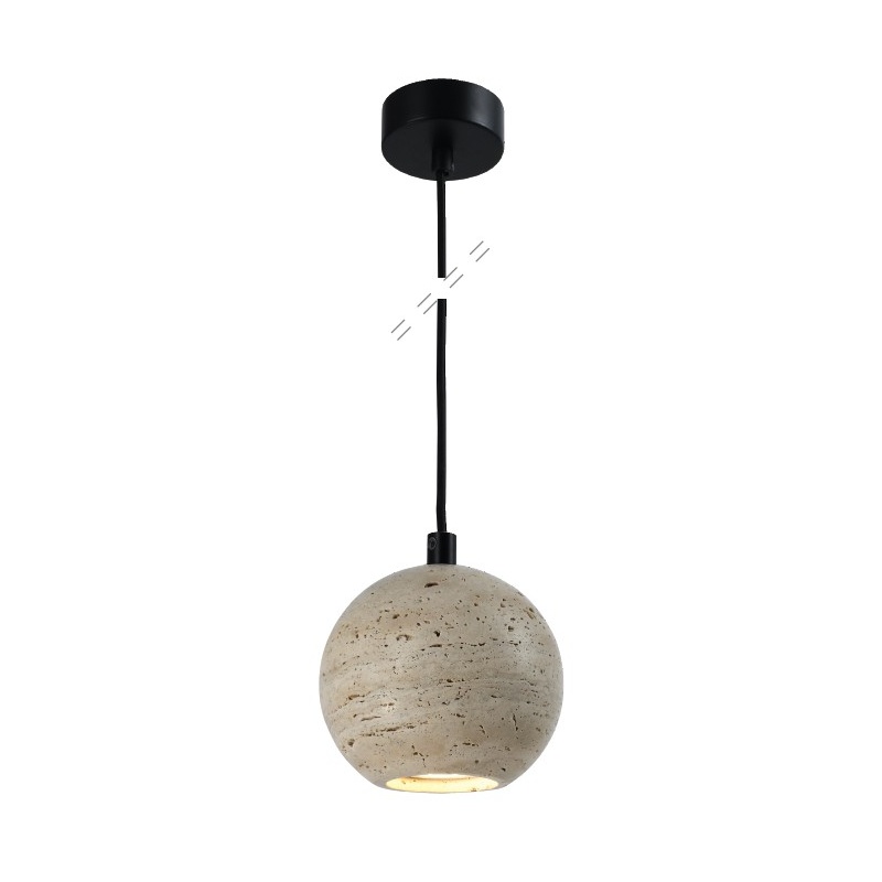 InLight Κρεμαστό φωτιστικό γκρι από travertine marble 1XGU10 D:11 x 11cm (4087)
