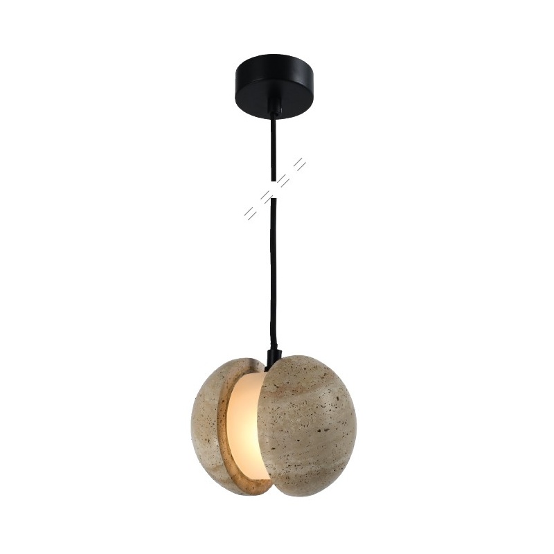 InLight Κρεμαστό φωτιστικό γκρι από travertine marble 1XG9 D:13 x 14cm (4092)