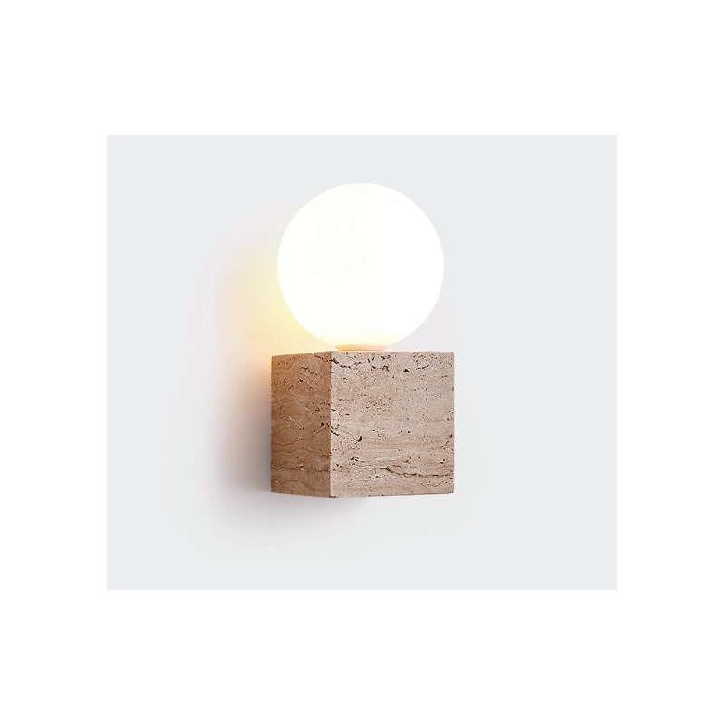 InLight Επιτοίχιο φωτιστικό γκρι από travertine marble 1XG9 D:10 x 20cm (43063)
