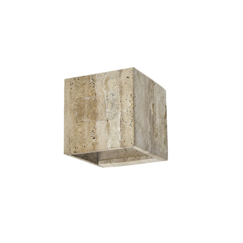 InLight Επιτοίχιο φωτιστικό γκρι από travertine marble 1XG9 D:12 x 12cm (43064)