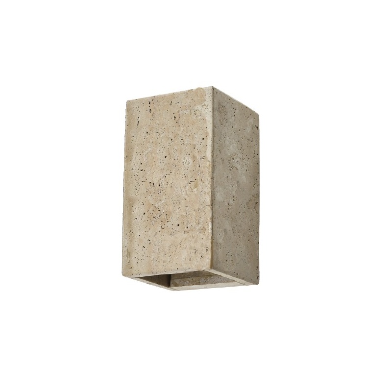 InLight Επιτοίχιο φωτιστικό γκρι από travertine marble 2XG9 D:9 x 16cm (43065)