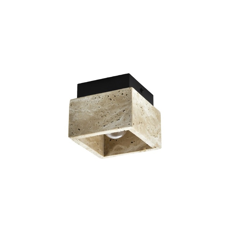InLight Πλαφονιέρα οροφής γκρι από travertine marble 1XE27 D:12cm (42047)