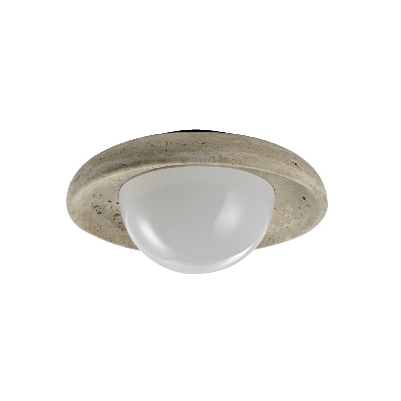 InLight Πλαφονιέρα οροφής γκρι από travertine marble 2XG9 D:25cm (43067)