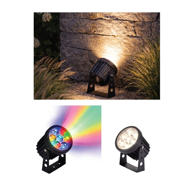 it-Lighting Crest range LED 12W RGB CCT Outdoor Wall Lamp Black D:8.5 x 12cm (80700515)
