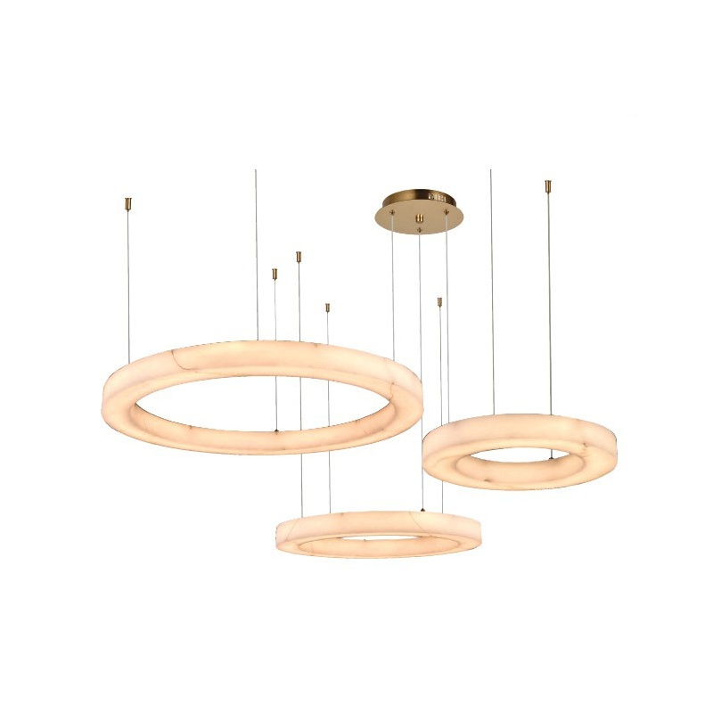 Inlight Κρεμαστό φωτιστικό, Alabaster, 65W, 7150 lm, 3CCT (by switch on base)D: 80X6cm-60X6cm-40X6cm(6115-A)