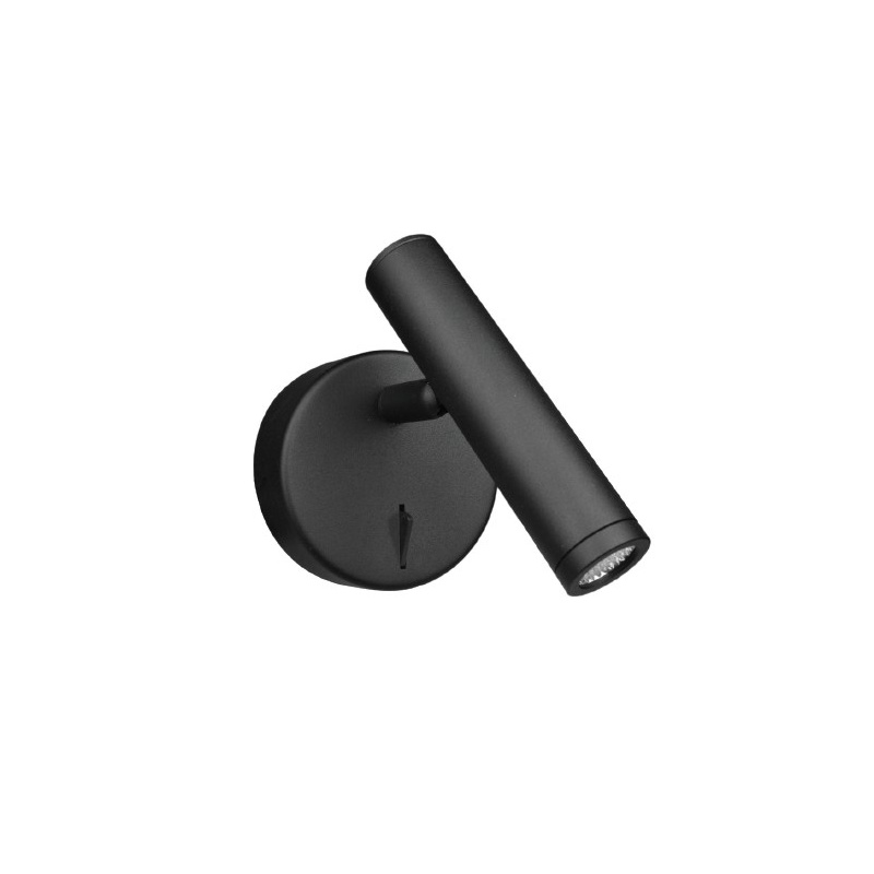 Inlight Φωτιστικό Τοίχου LED 3W, 3000K, Μαύρο D:2,5x11,2cm (43078-Black)