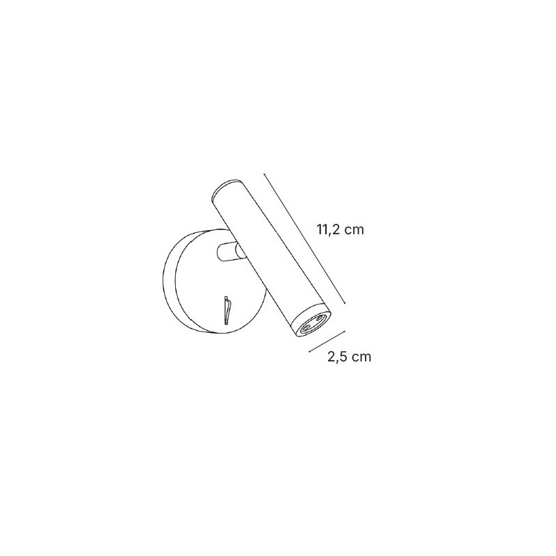 Inlight Φωτιστικό Τοίχου LED 3W, 3000K, Μαύρο D:2,5x11,2cm (43078-Black)
