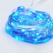 Λαμπάκια 100 LED σε Σειρά Μπλε Ασημί με μπαταρίες 3xΑΑ Χρονοδιακόπτη & Καλώδιο Χαλκού 10m IP44 10mm (X01100615)