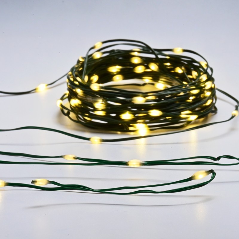 Λαμπάκια 100 LED SKIN LINE LAMP σε Σειρά Ψυχρό Λευκό Αντάπτορα 31VDC & μπαταρίες 2xΑΑ με 8 Προγράμματα & Καλώδιο Διάφανο 0.3m IP