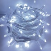Λαμπάκια 100 LED σε Σειρά Ψυχρό Λευκό Καουτσούκ ανά 10mm Αντάπτορα 31VDC με Δυνατότητα Επέκτασης max 20 Set & Καλώδιο Πράσινο 1.