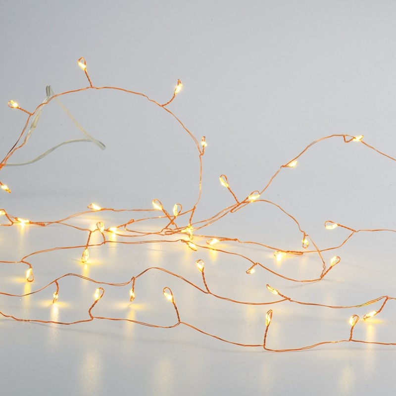 Λαμπάκια 300 LED σε Σειρά 6W Θερμό Λευκό Καουτσούκ ανά 3mm Αντάπτορα 31VDC με 8 Προγράμματα & Καλώδιο ΧΑΛΚΙΝΟ IP44 3mm (X0630012