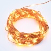 Λαμπάκια 100 LED σε Σειρά Θερμό Λευκό ΧΑΛΚΙΝΟ με μπαταρίες 3xΑΑ Χρονοδιακόπτη & Καλώδιο Χαλκού 10m IP44 10mm (X01100125)