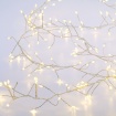 Λαμπάκια 300 LED σε Σειρά 6W Θερμό Λευκό Καουτσούκ ανά 3mm Αντάπτορα 31VDC με 8 Προγράμματα & Καλώδιο Ασημί Χαλκού IP44 3mm (X06