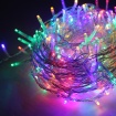 Λαμπάκια 100 LED σε Σειρά Πολύχρωμα Καουτσούκ ανά 50mm Αντάπτορα 31VDC με Δυνατότητα Επέκτασης max 6 Set & Καλώδιο Διάφανο 3m IP