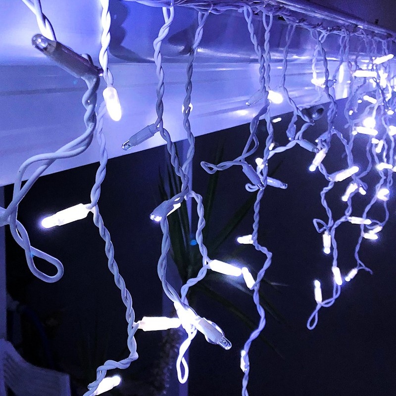 144 LED Λαμπάκια Βροχή Λευκό Καουτσούκ Ψυχρό ΕΠΕΚΤ(max 20) Σταθερά IP65 300x60ΕΚ 1.5M ΚΑΛ. ΤΡΟΦΟΔ. (X081442414)