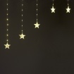 Λαμπάκια Κουρτίνα σε Σχήμα Αστέρι 222 LED Θερμό Λευκό Αντάπτορα & 8 Προγράμματα ME Δυνατότητα Επέκτασης max 3 Set Καλώδιο Χαλκού
