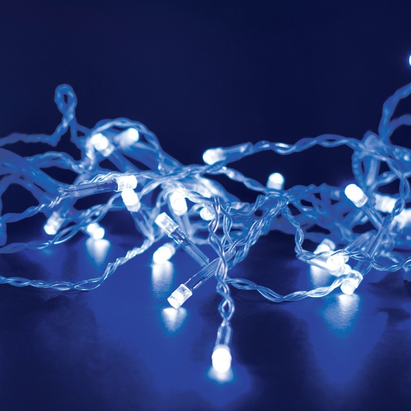 Λαμπάκια 300 LED σε Σειρά Μπλε Καουτσούκ Αντάπτορα 31VDC με Δυνατότητα Επέκτασης max 2 Set & Καλώδιο Διάφανο 3m IP44 50mm (X08300621)