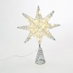 Κορυφή ΔέντροΥ Αστέρι Ασημί με ΚΛΩΣΤΕΣ 1 20 MINI LED Θερμό Λευκό ΜΠΑΤΑΡΙΑΣ 3xAA IP20 280x50x200mm (X112011281)