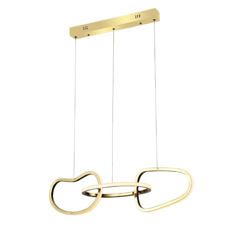 Aca Κρεμαστό Φωτιστικό Led 42W 3300lm CCT IP20 Χρυσό ΑΤΣΑΛΙ + Ακρυλικό (HM88LEDP3GDCCT)