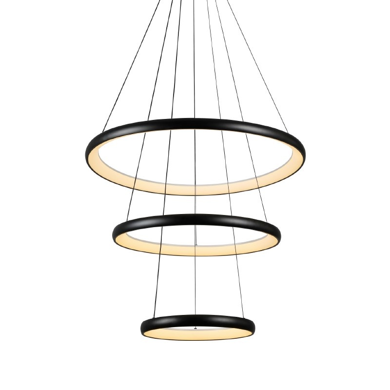 Aca HARMONY-Φωτιστικό Κρεμαστό Μαύρο ΑλουμίνιοΥ Led SMD 60W CCT 4800lm IP20 Φ800X1500mm (HM23LEDP3BKCCT)