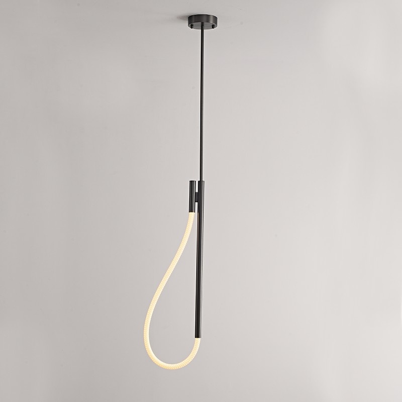 Aca MALPO-Φωτιστικό Κρεμαστό Μαύρο Μεταλλικό Led SMD 12W 3000K 536lm IP20 Φ245Χ1500ΜM (V43175PBK700)