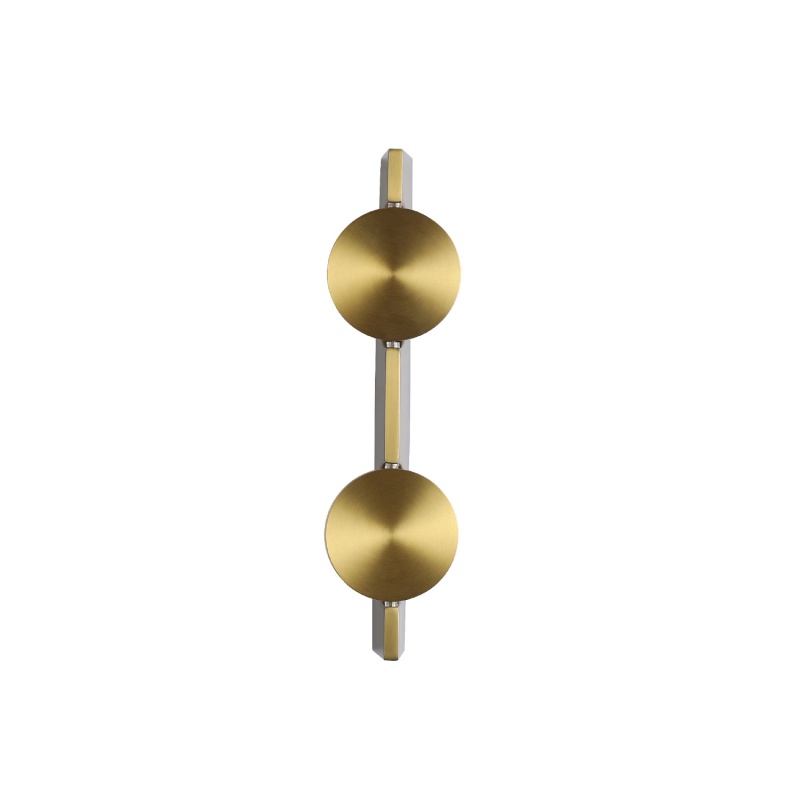 Aca ΔΙΦΩΤΟ Φωτιστικό Επιτοίχιο- ΧΑΛΚΙΝΟ ΜΕΤΑΛΛΟ Led 2X 5W 2700K 220V-240V IP20 100x100x380mm (MW2505832BR)