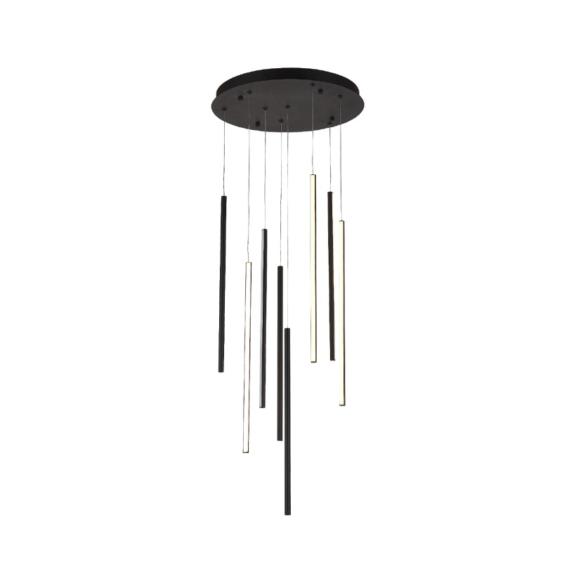 Aca Κρεμαστό Φωτιστικό Led KY011AC14BK ALICE Αμμώδες Μαύρο Αλουμίνιο 50W 2800K-3200K-4000K 2000lm IP20 D300mm H550mm (KY011AC14B