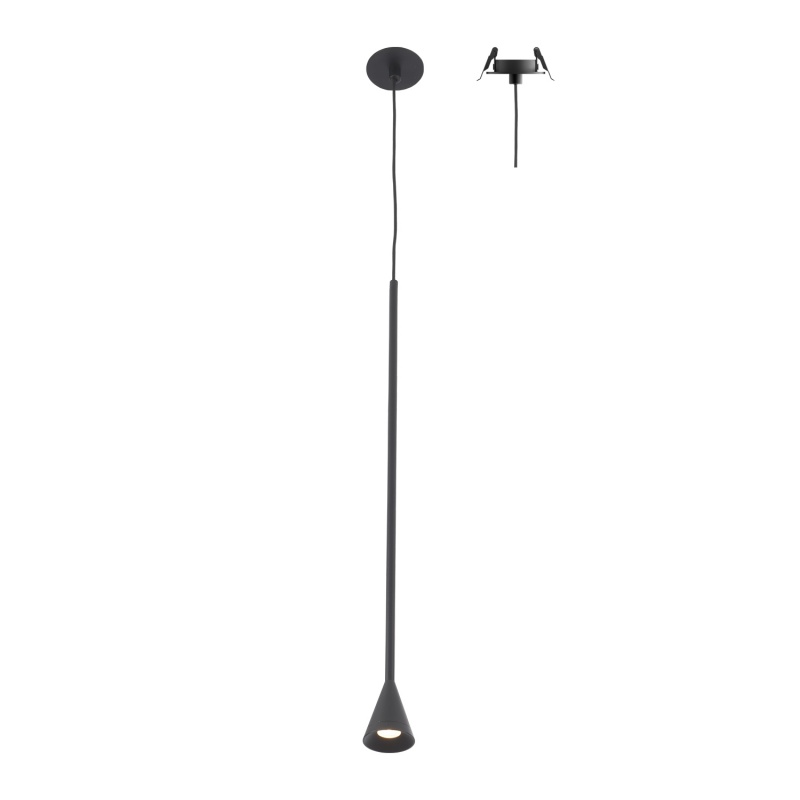 Aca Κρεμαστό Φωτιστικό Led Esthetic OKN5012PBK Αμμώδες Μαύρο 5W 3000K 440lm (OKN5012PBK)