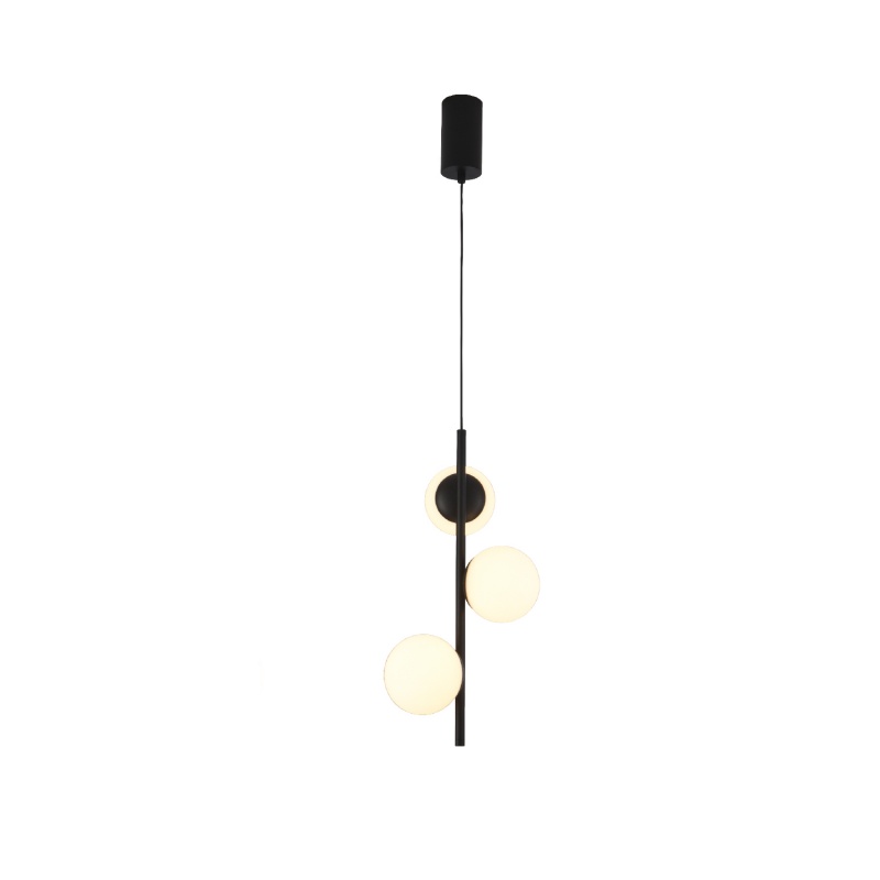 Aca Κρεμαστό Φωτιστικό Led Ball OKN96163BK Αμμώδες Μαύρο 15W 3000K 1650lm (OKN96163BK)
