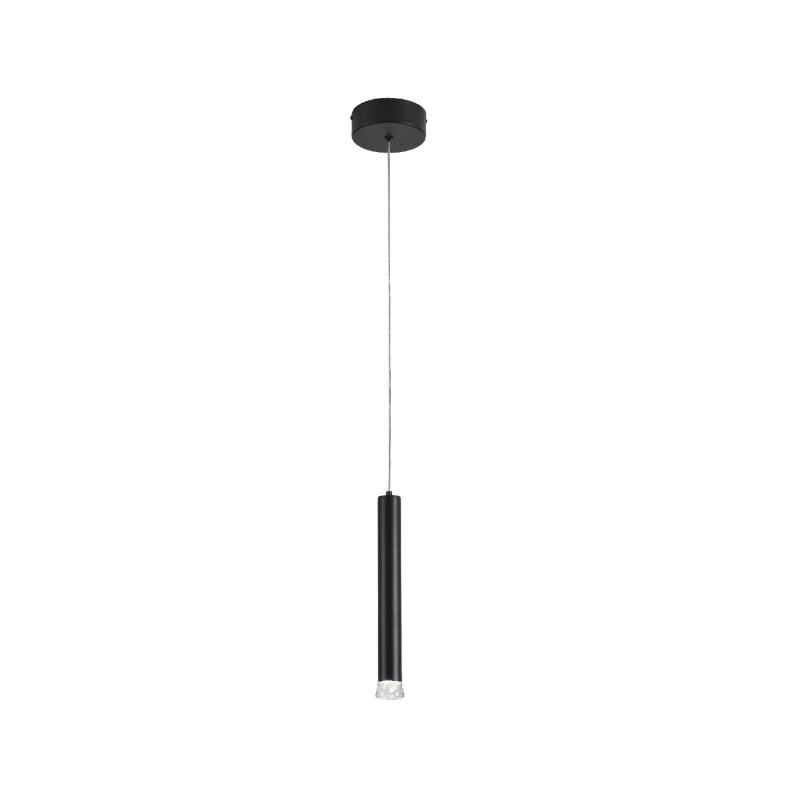 Aca Κρεμαστό Φωτιστικό Led KY011NC25BK RAPENZO Αμμώδες Μαύρο Αλουμίνιο 6W 2800K-3200K-4000K 240lm IP20 Φ30mmXH300mm (KY011NC25BK