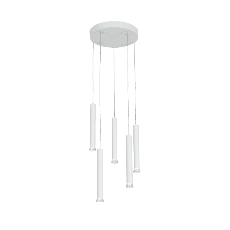 Aca Κρεμαστό Φωτιστικό Led KY011NC255WH RAPENZO Αμμώδες Λευκό Αλουμίνιο 30W 2800K-3200K-4000K 1200lm IP20 Φ30ΜΜXH 300ΜΜX5PCS (KY