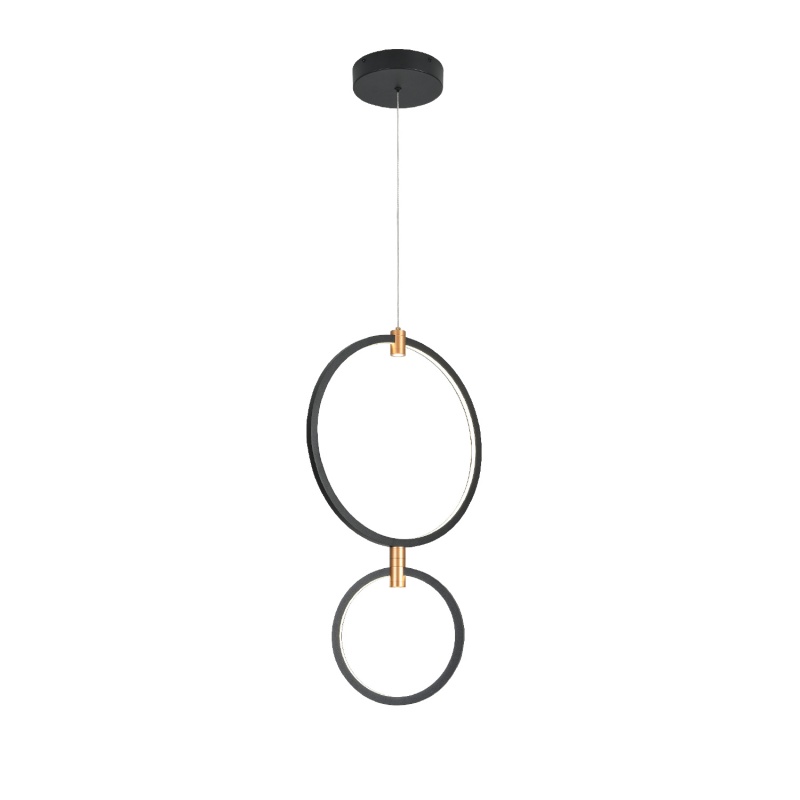Aca Κρεμαστό Φωτιστικό Led KY011ECBK TWIN Αμμώδες Μαύρο Αλουμίνιο + ΣΙΛΙΚΟΝΗ 30W 2800K-3200K-4000K 1200lm IP20 250+400mm (KY011E