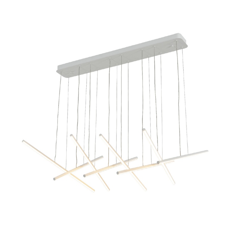 Aca Κρεμαστό Φωτιστικό Led KY011AC14XWH CORE Αμμώδες Λευκό Αλουμίνιο + ΣΙΛΙΚΟΝΗ 80W 2800K-3200K-4000K 3200lm IP20 650mmX8PCS (KY