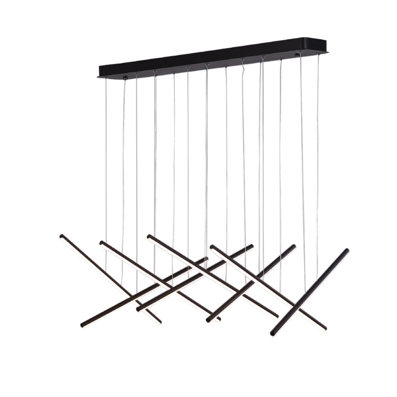 Aca Κρεμαστό Φωτιστικό Led KY011AC14XΒΚ CORE Αμμώδες Μαύρο Αλουμίνιο + ΣΙΛΙΚΟΝΗ 80W 2800K-3200K-4000K 3200lm IP20 650mmX8PCS (KY