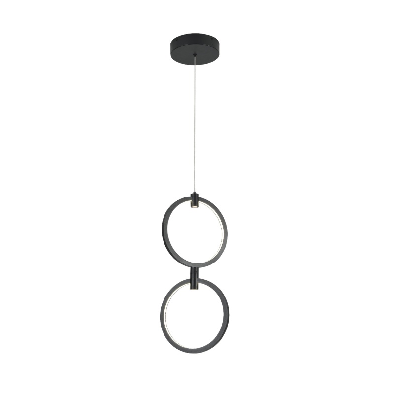 Aca Κρεμαστό Φωτιστικό Led KY011EC29QBK LILO Αμμώδες Μαύρο Αλουμίνιο + ΣΙΛΙΚΟΝΗ 26W 2800K-3200K-4000K 1050lm IP20 250mmX2 (KY011