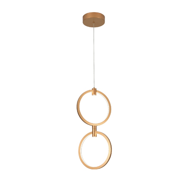 Aca Κρεμαστό Φωτιστικό Led KY011EC29QGD LILO ΜΑΤ Χρυσό Αλουμίνιο + ΣΙΛΙΚΟΝΗ 26W 2800K-3200K-4000K 1050lm IP20 250mmX2 (KY011EC29