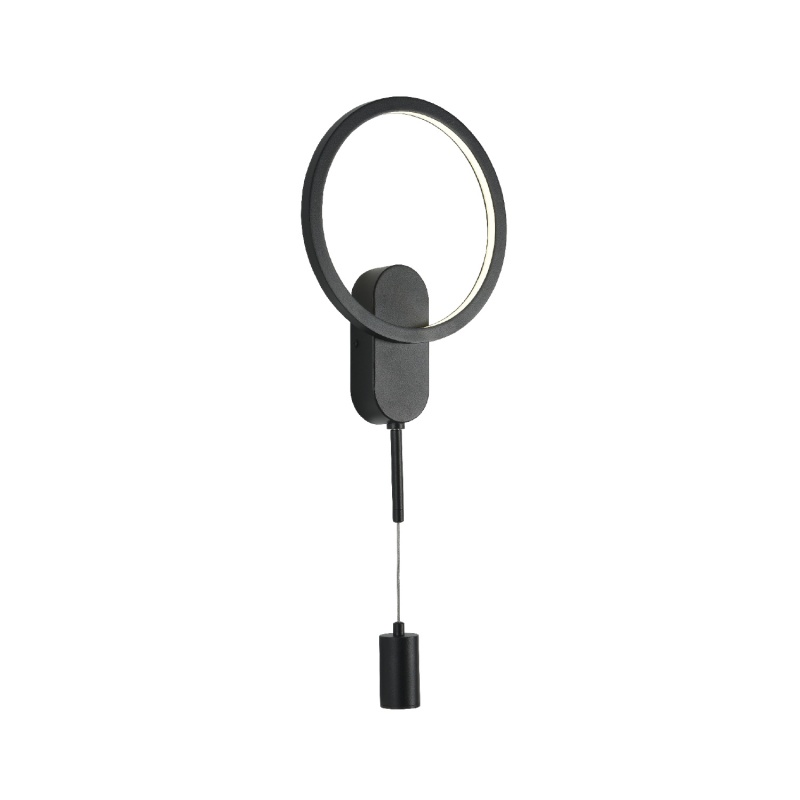 Aca Επιτοίχιο Φωτιστικό Led KY011BFBK LOOP Αμμώδες Μαύρο Αλουμίνιο + ΣΙΛΙΚΟΝΗ 15W 2800K-3200K-4000K 480 lm IP20 250mm (KY011BFBK