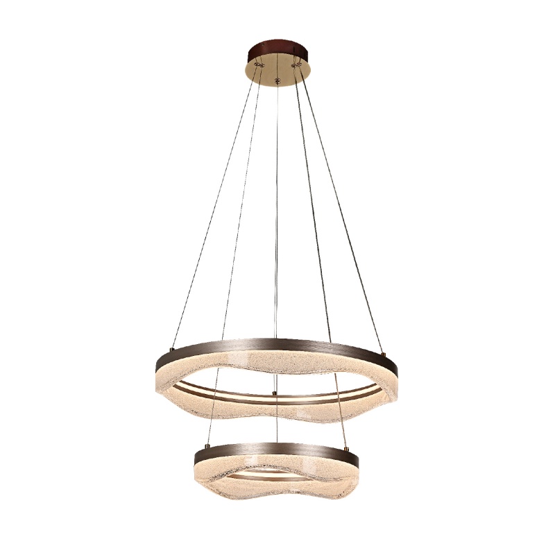 Aca Κρεμαστό Φωτιστικό HM25147R Χρυσό Led 60W 2700K-3000K-4000K IP20 D60+D40XH120cm (HM25147R)